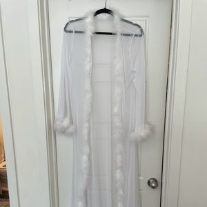 White feather robe